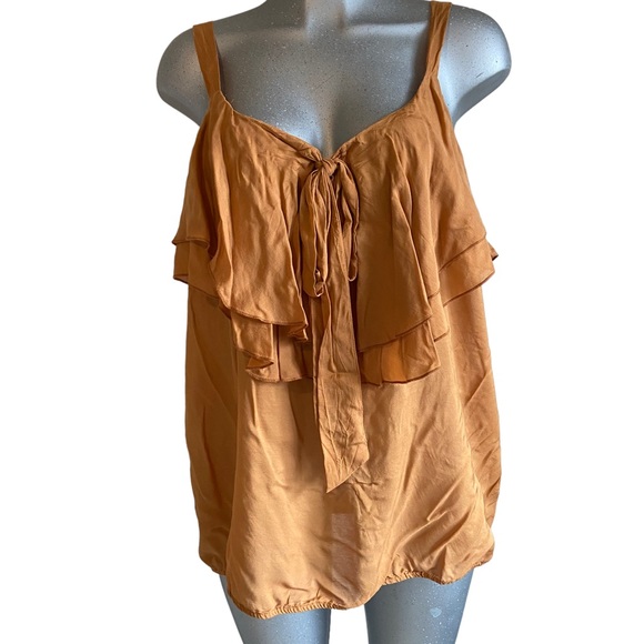 Bohemian Blouse Sleeveless Lightweight Tiered Front Casual Layer Cami Loose Fit - Picture 1 of 7